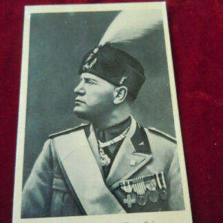 carte postale Mussolini - militaria