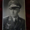 Photo portrait format carte postale officier Luftwaffe