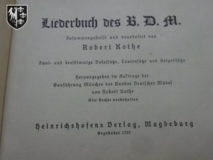 Liederbuch BDM Hitlerjugend - militaria WWI