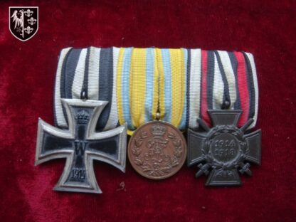 Barrette 3 médailles 1914-1918 - militaria WWI