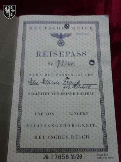 Deutsches Reich Reisepass