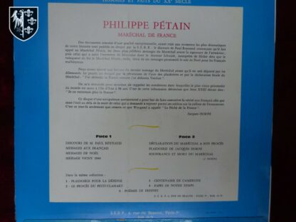 disque 33 tours SERP Philippe Pétain - militaria