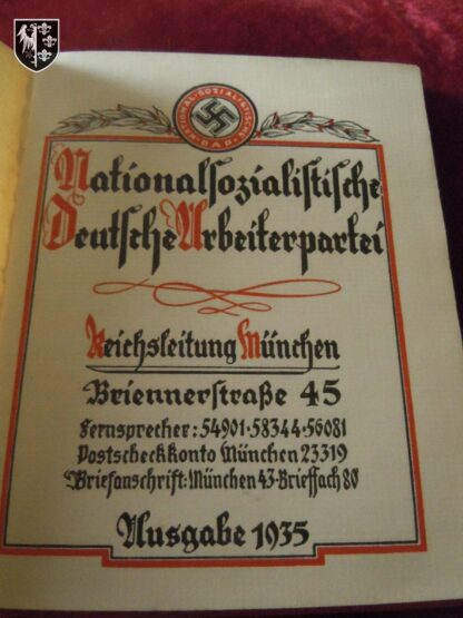 livret adhérent du NSDAP - militaria WWII