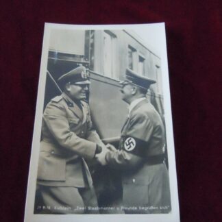 carte postale Adolf Hitler. et Bénito Mussolini - militaria allemand