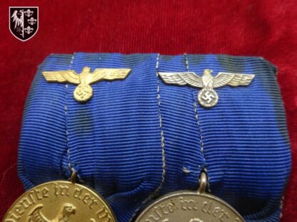 Barrette médailles 4 et 12 ans de service - militaria allemand WWII