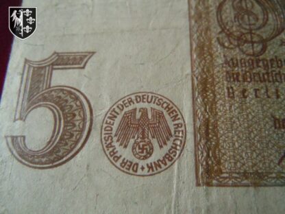 billet 5 Reichsmark - militaria allemand