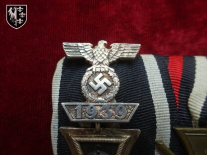 barrette 4 médailles : croix de fer et rappel 1939... - militaria allemand - german militaria