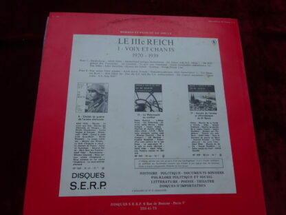 Disque vinyl 33 tours Le 3ème Reich Volume 1: voix et chants. Edité par la SERP - militaria allemand