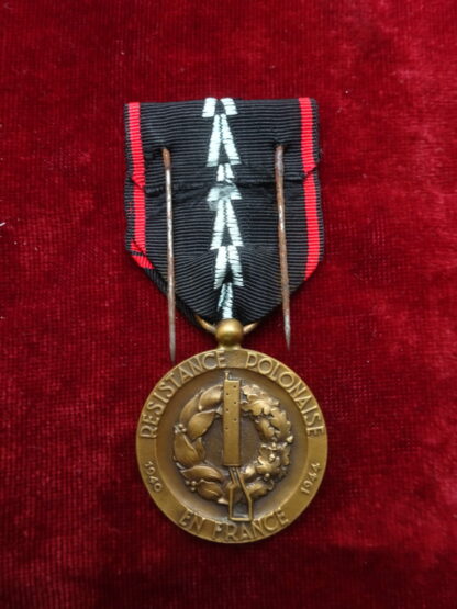 Médaille de la résistance polonaise en France  (1940-1944) - Militaria