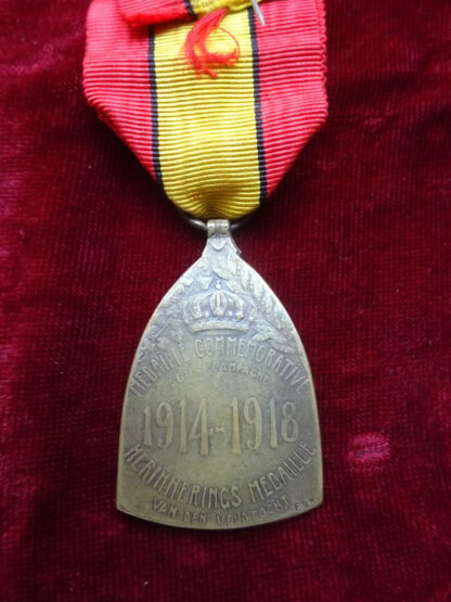 Médaille belge commémorative de guerre 1914-1918 - militaria Belgique.