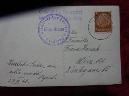 Carte postale tombe parents Adolf Hitler - Militaria allemand - german poistcard WWII