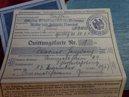 Soldbuch Luftwaffe au nom de Werner Heydrich accompagné de son Arbeitsbuch - Militaria allemand