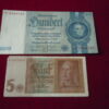 Lot 2 billets 5 et 100 Reichsmark