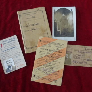 Lot livret militaire, carte LFC, carte combattant RÉSERVÉ (CD)
