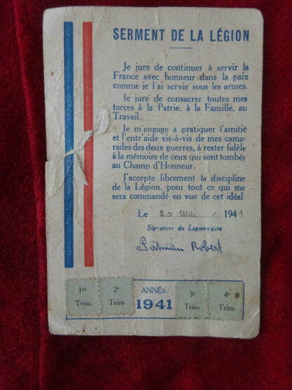 Lot livret militaire, carte LFC, carte combattant RÉSERVÉ (CD) – Image 3