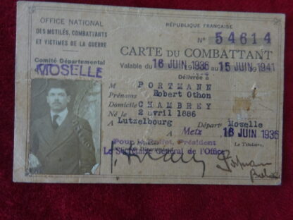 Lot livret militaire, carte LFC, carte combattant RÉSERVÉ (CD) – Image 4