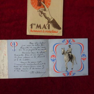 Lot brochure 1er mai 1942 et lettre du Maréchal à un enfant RÉSERVÉ (CD)
