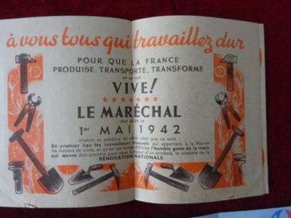 Lot brochure 1er mai 1942 et lettre du Maréchal à un enfant RÉSERVÉ (CD) – Image 3