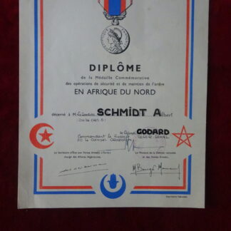Diplôme de la médaille des opérations de sécurité Algérie