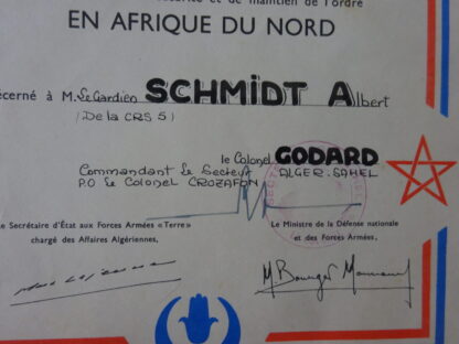 Diplôme de la médaille des opérations de sécurité Algérie – Image 2
