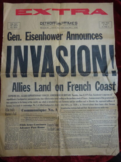 Detroit Times numéro du 6 juin 1944