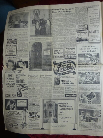 Oregon journal 6 june 1944 D Day – Image 5