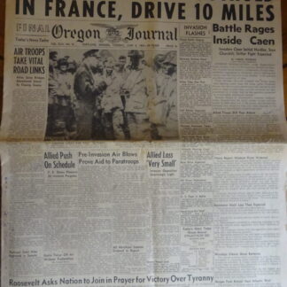 Oregon journal 6 june 1944 D Day