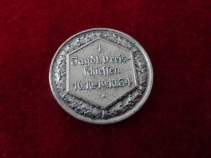 Petite médaille de table Jagdl Preisschiessen 1934 RÉSERVÉ (CLB) – Image 3