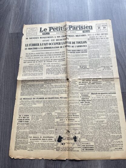 Le Petit Parisien numéro du 28 et 29 novembre 1942