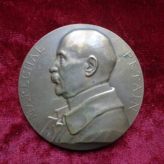 Médaille de table Philippe Pétain Je fais don de ma personne...