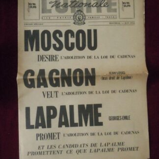Revue l'Unité Nationale Adrien Arcand