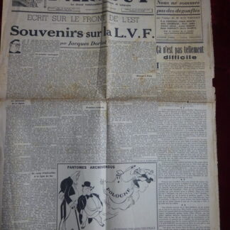 Journal Je Suis Partout 14 janvier 1944 RÉSERVÉ (CD)