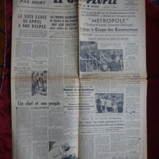 Quotidien Le Cri du Peuple 20 septembre 1943