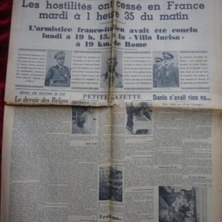Le Soir numéro du 28 juin 1940