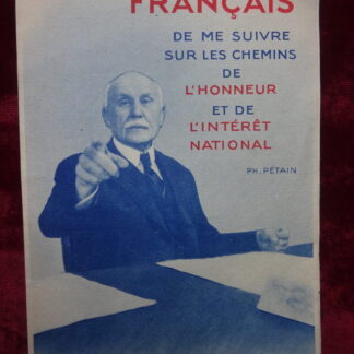 Tract Pétain dépliant 4 pages