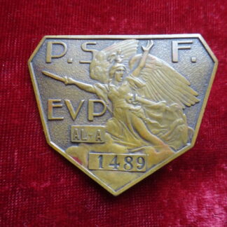 Plaque numérotée des Équipes Volantes de Propagande (E.V.P.) du PSF RÉSERVÉ (CD)