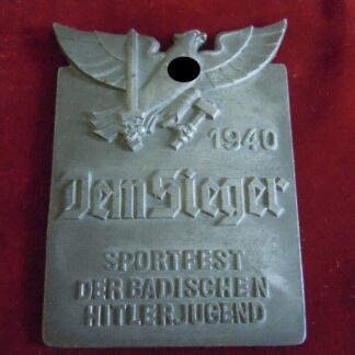 Plaque HJ 1940 compétion sportive